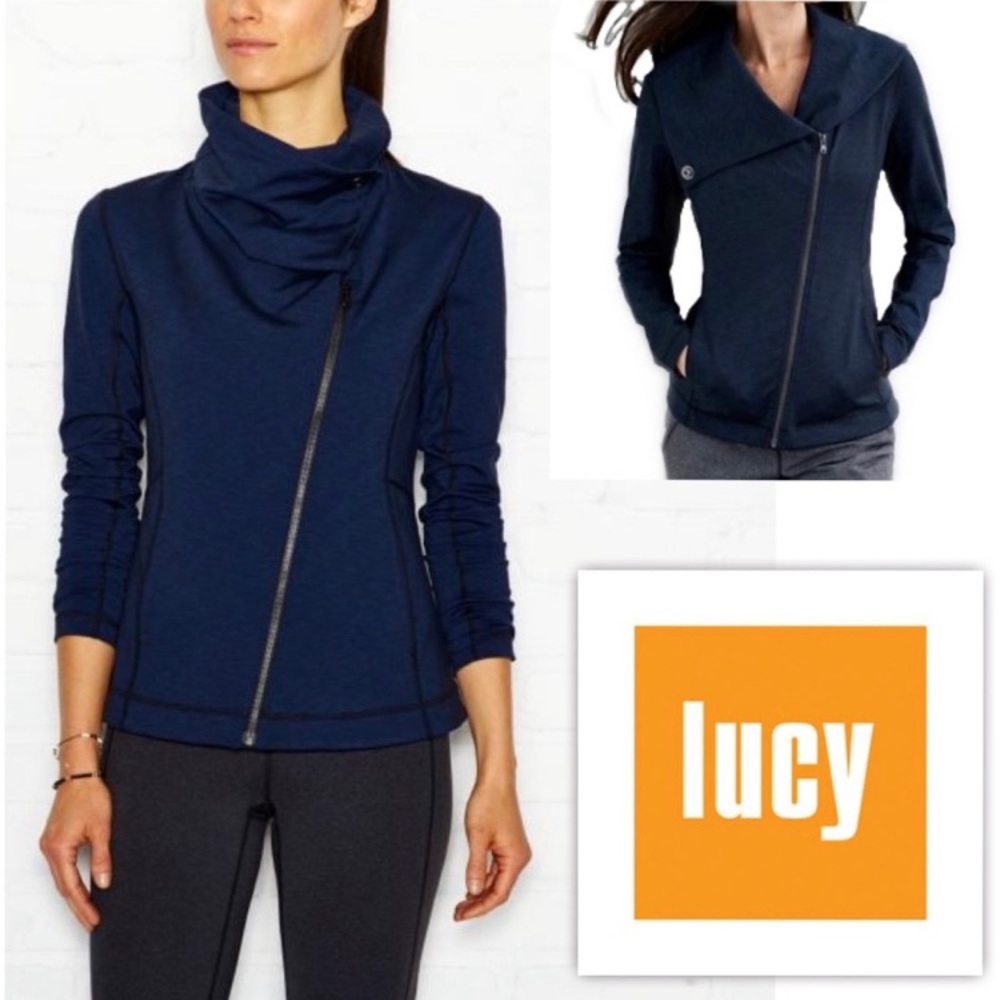 Lucy Hatha Yoga Asymmetrical Full Zip Sweatshirt Jacket